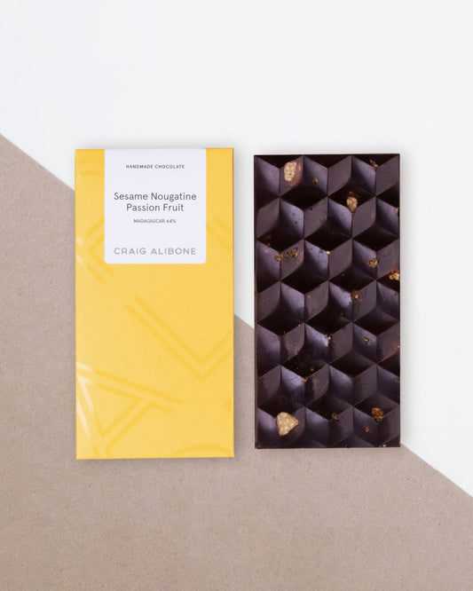 Chocolate Bar – Passion Fruit & Sesame Nougatine