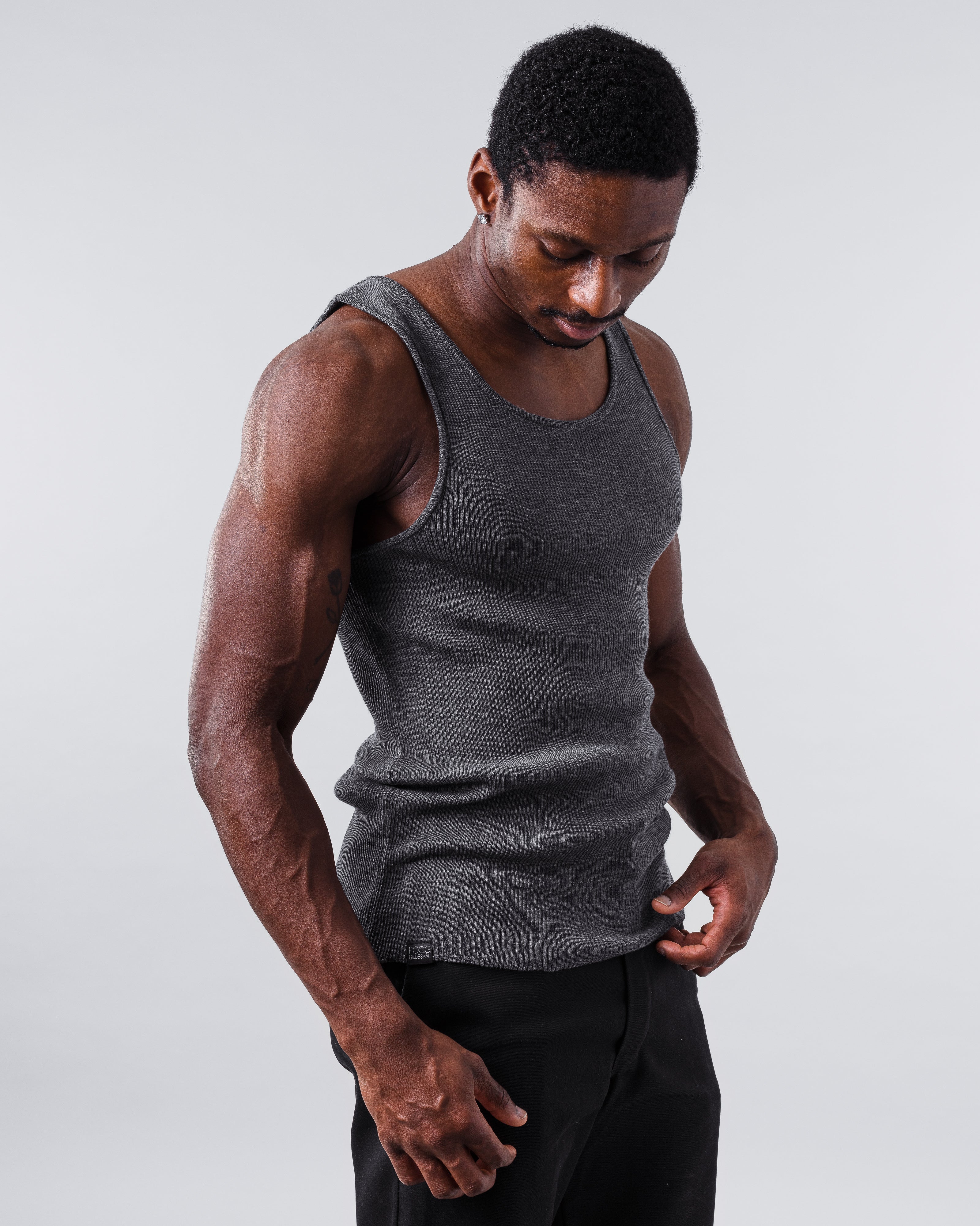 Classic Merino Wool Tank Top Under – Grey – FOGG Gildeskål