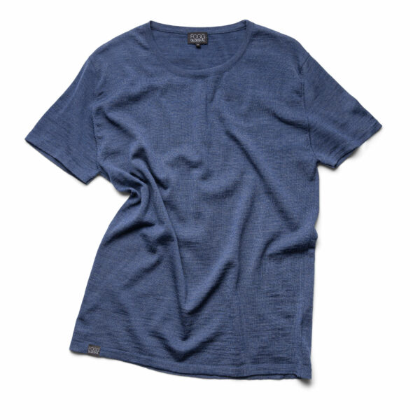 klassisk t-skjorte ren merinoull blå