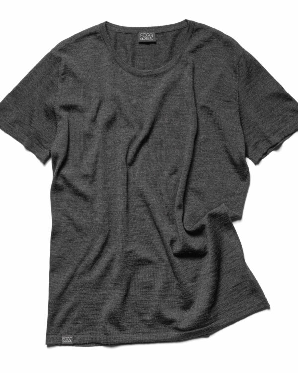 klassisk t-skjorte ren merinoull mørkgrå